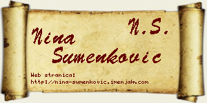 Nina Šumenković vizit kartica